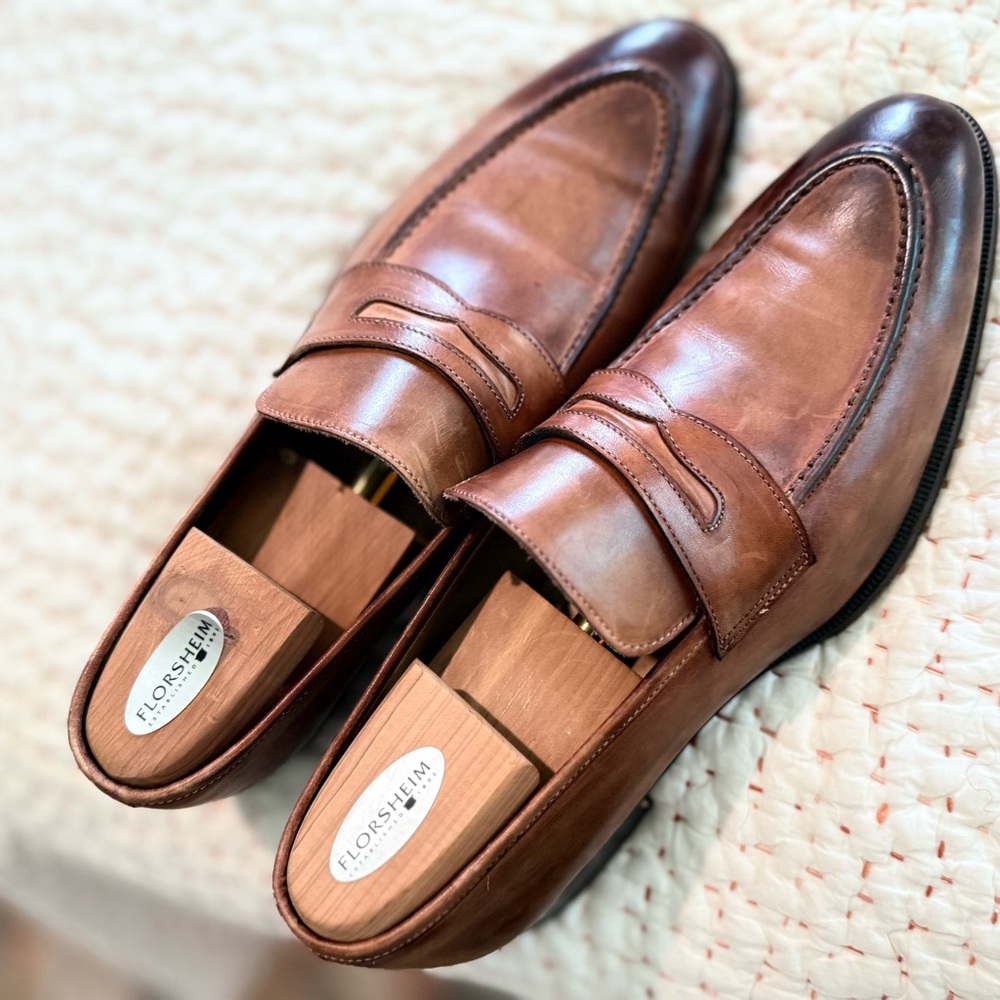 Di Bianco Gallo Brown Leather Penny Loafers